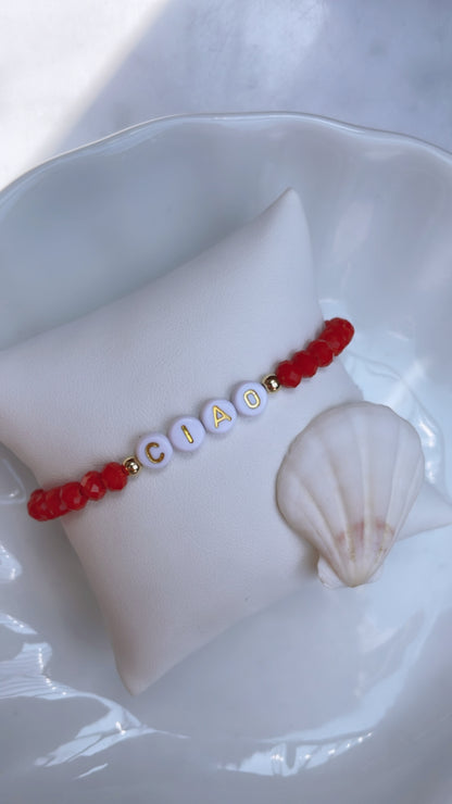 Bracelet Prénom - Femme (Perles de Verre 6mm)