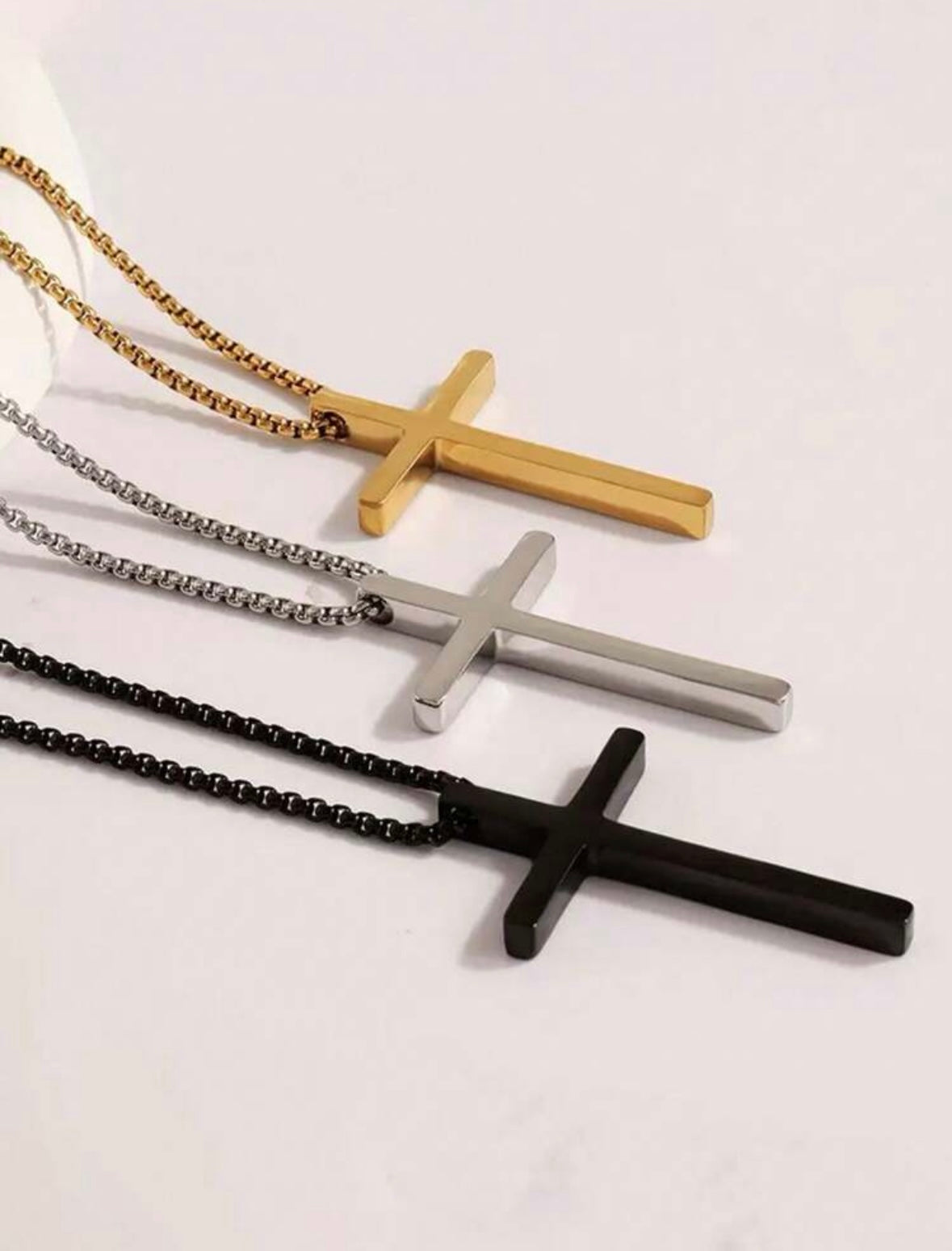 Stainless Steel Cross Necklace (Men)