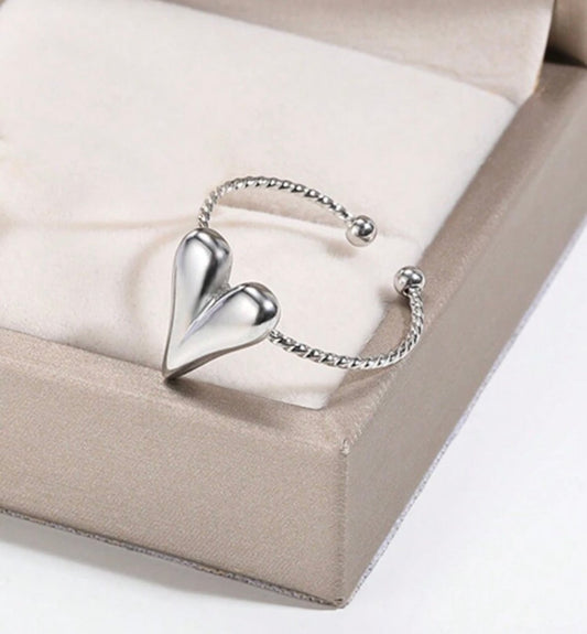 Bubble Heart Ring (Silver)