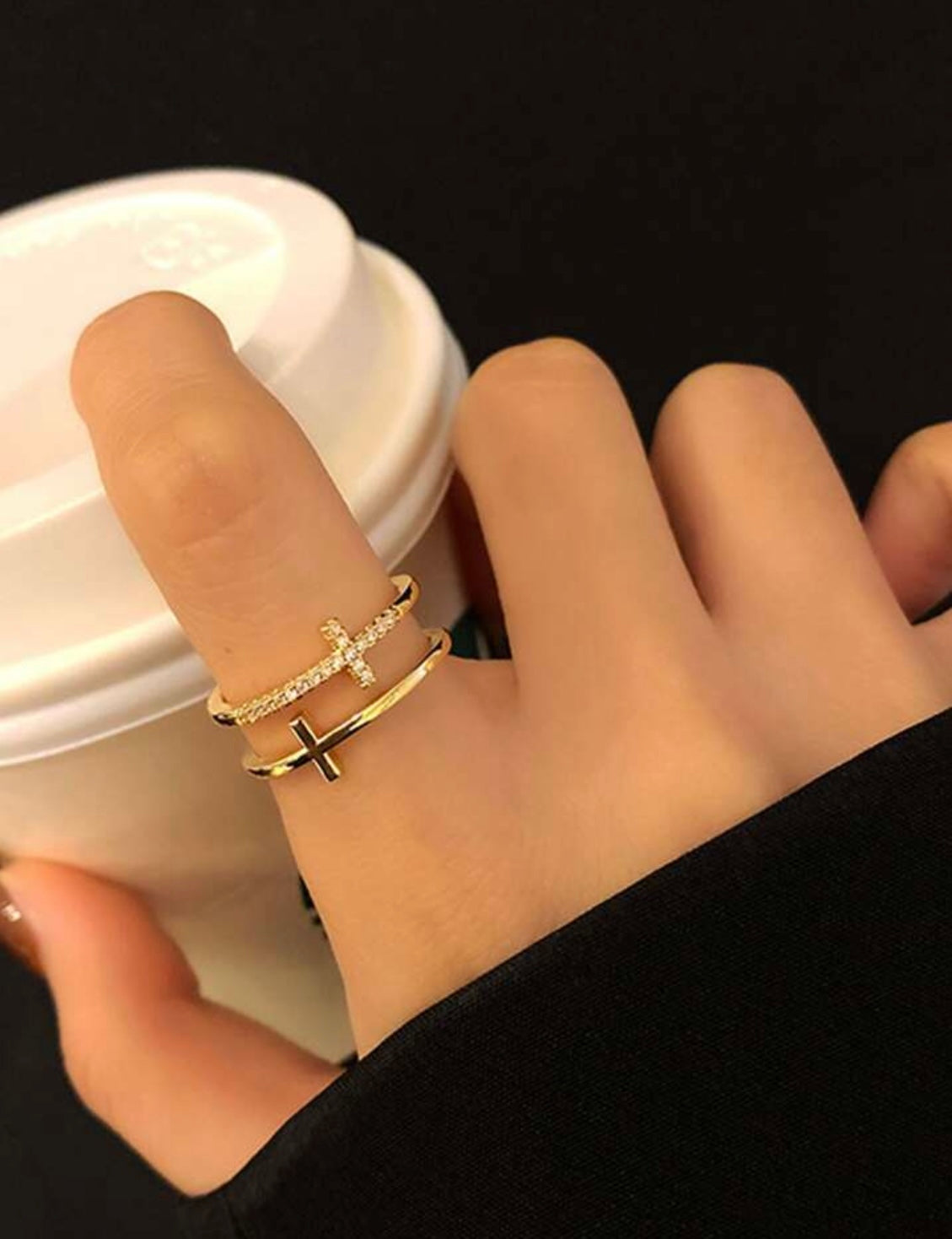 Double Cross Ring (Gold)