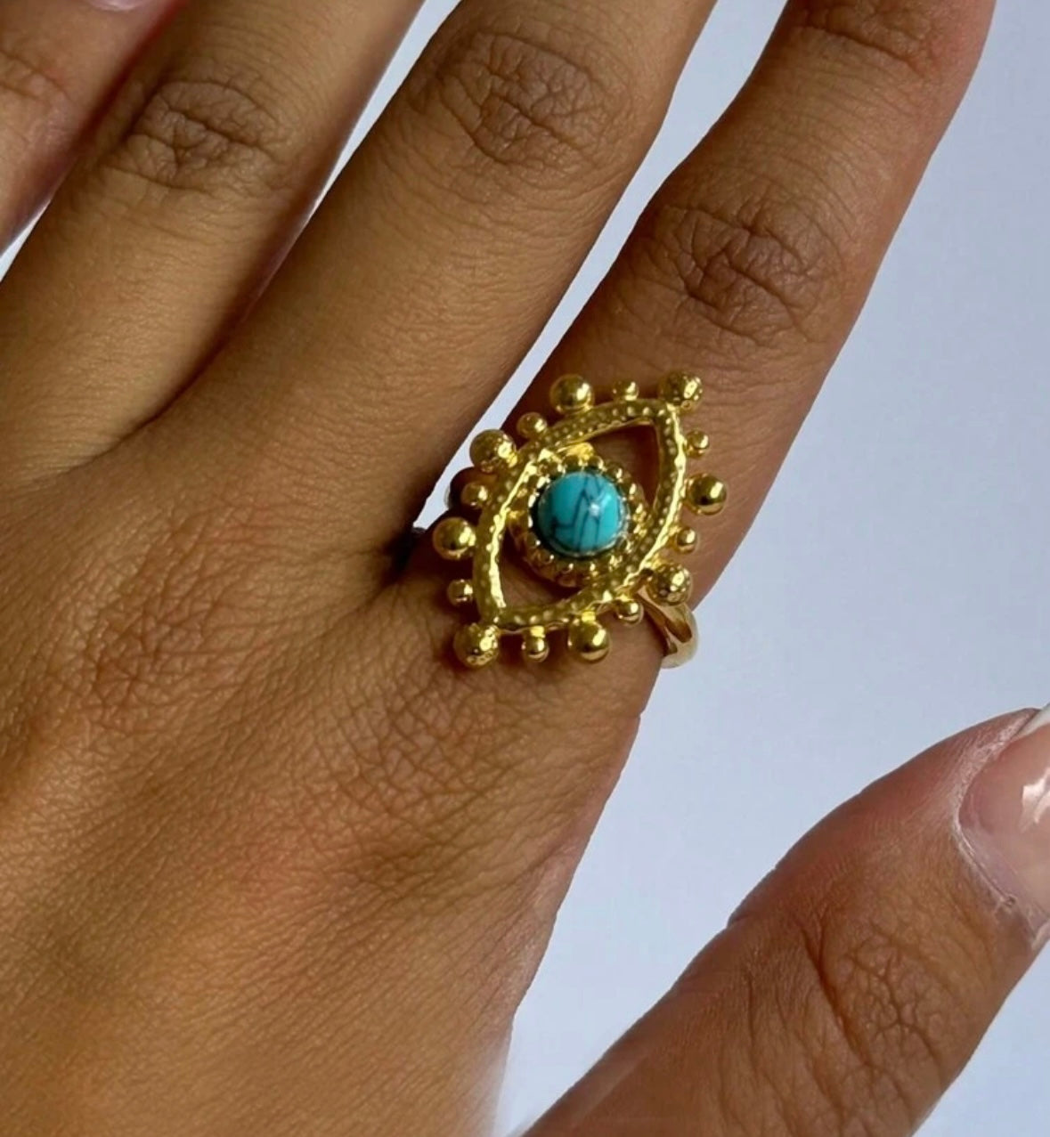 Turquoise Stone Mati Ring