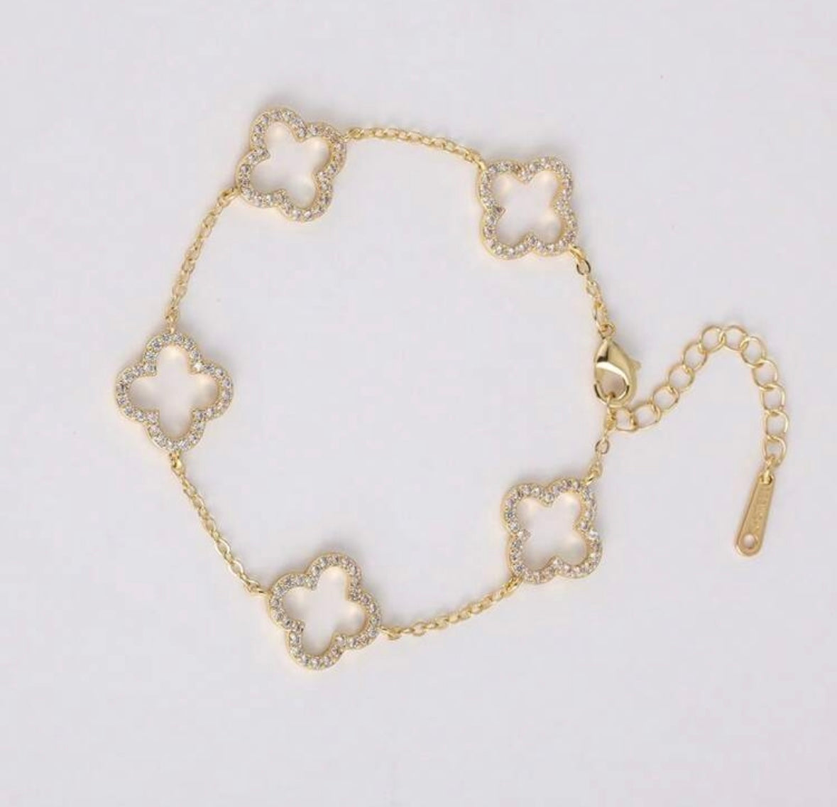 Glitz Clover Chain Bracelet (Gold)