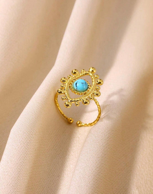 Turquoise Stone Mati Ring