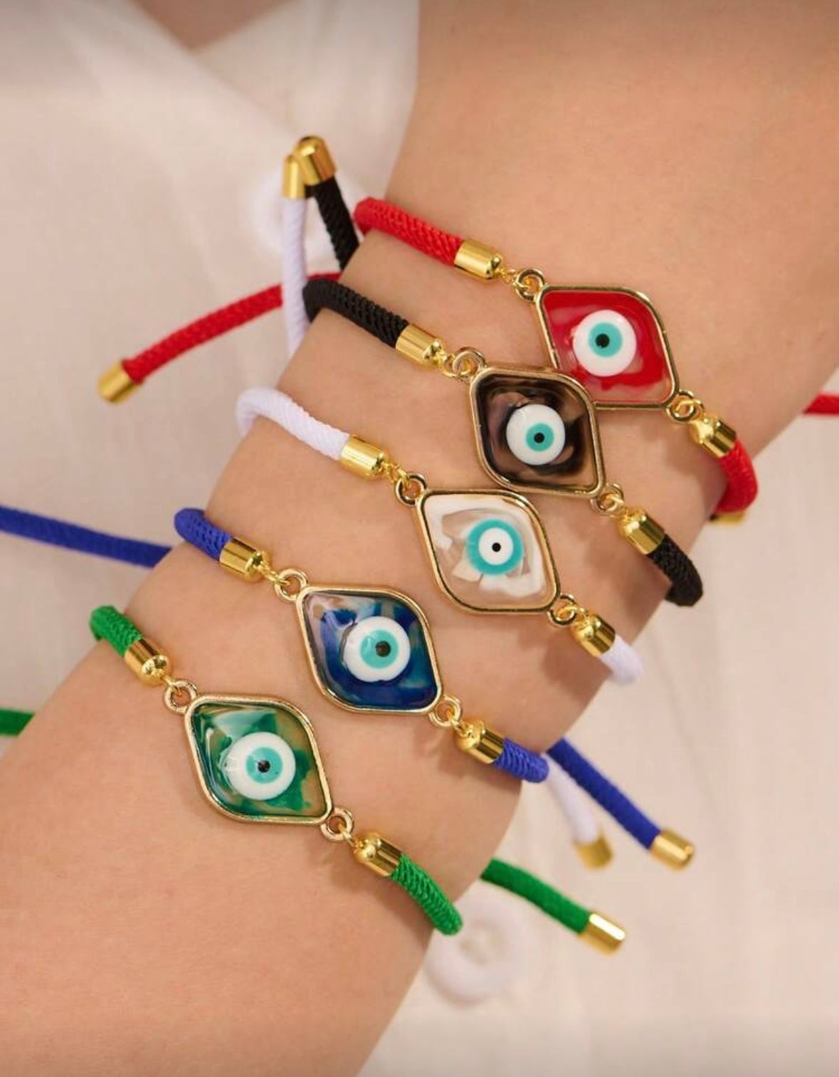 Adjustable Almond Eye Rope Bracelet