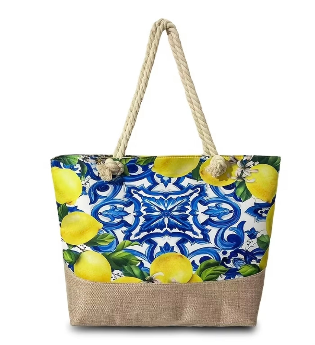 Lemon Love Beach Bag