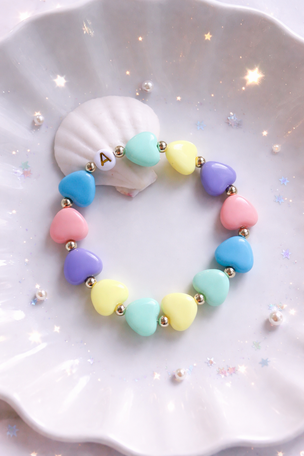 NEW - Candy Heart Initial Bracelet (Women)
