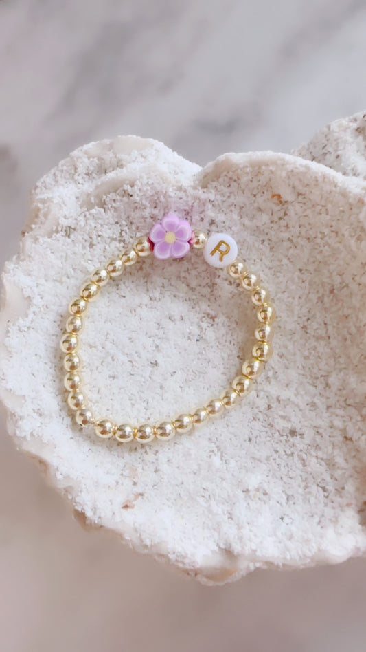 Initial Flower Bracelet (Kids)