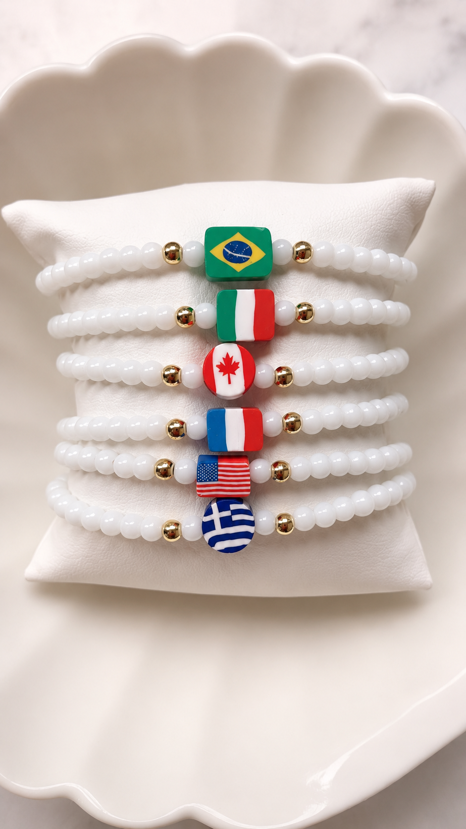 National Flag / Country Bracelet - White