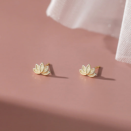 Lotus Stud Earrings (Gold)