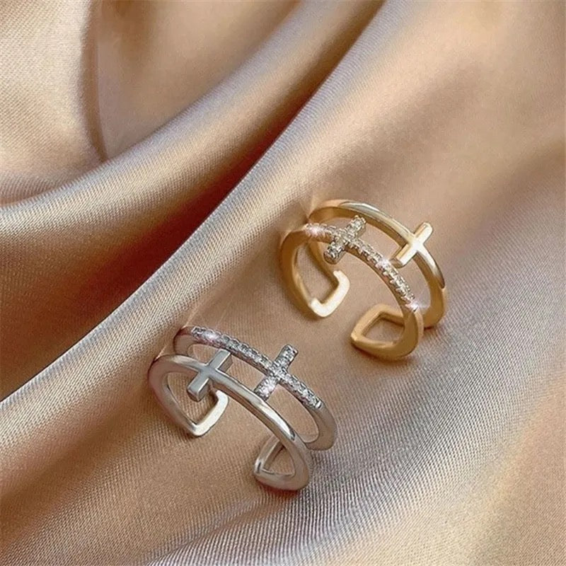 Double Cross Ring (Gold)