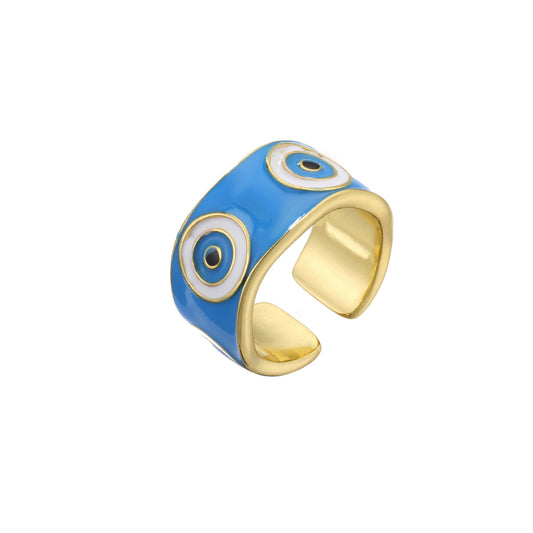 Chunky Evil Eye Ring (Gold Color)