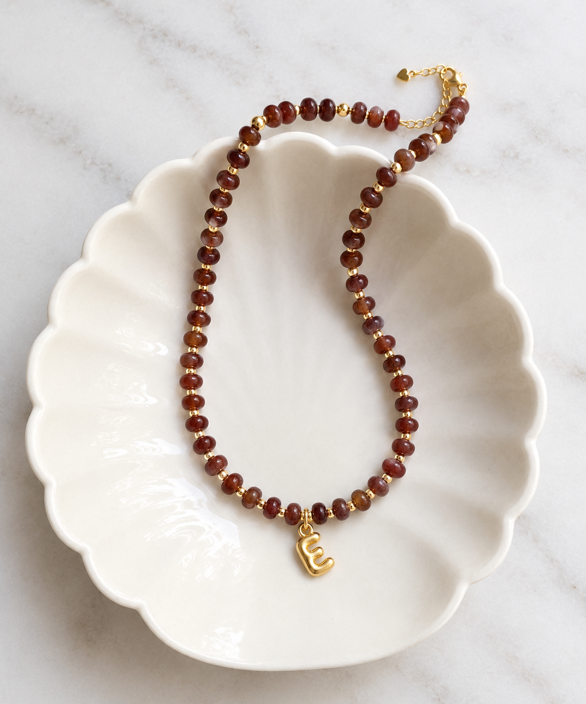 Rondelle Initial Necklace