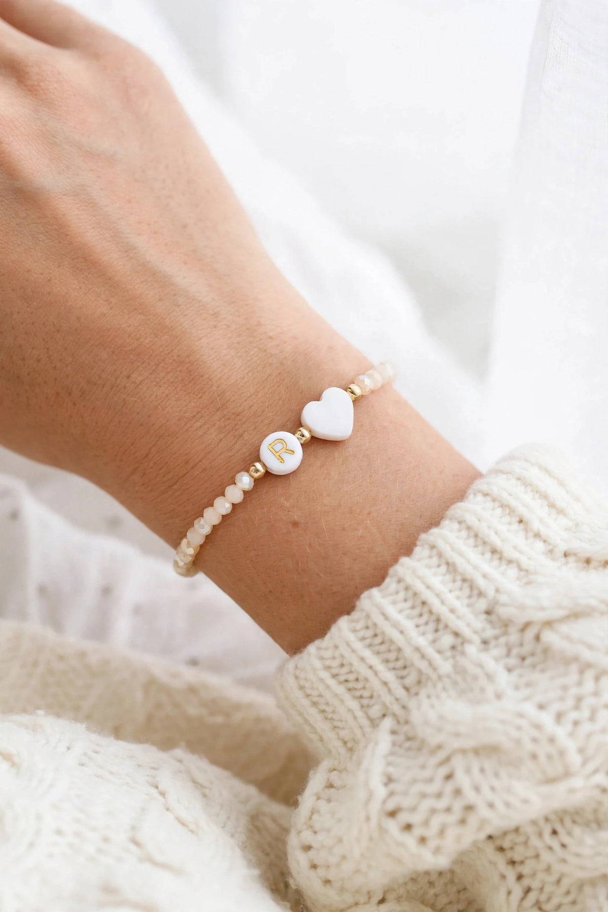 Mini Shiny Faceted Bead Name Bracelet (3mm)