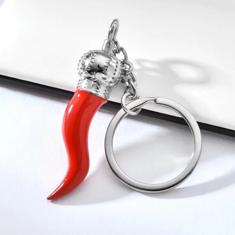 Single Corno Keychain (Silver)