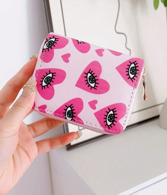 Pink Evil Eye Wallet Coin Purse