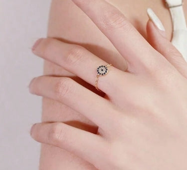 Evil Eye 925 Adjustable Mati Ring (Gold)