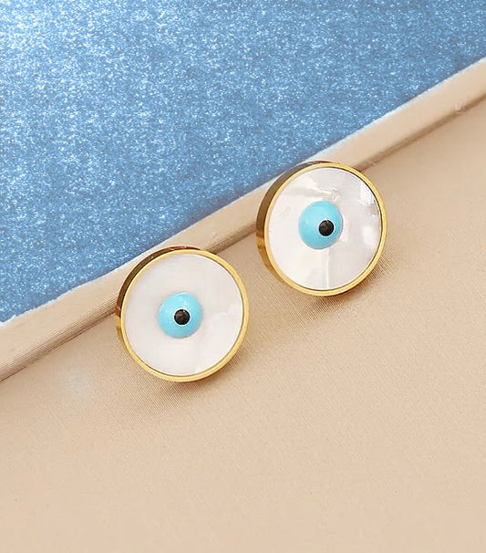 Hermes Mother of Pearl Stud Earrings