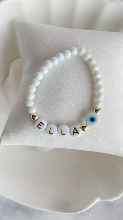 Name Bracelet - Children (4mm Glass Beads)