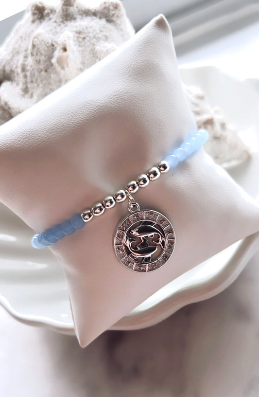 Zodiac Charm Bracelet (Rhinestone Charm)