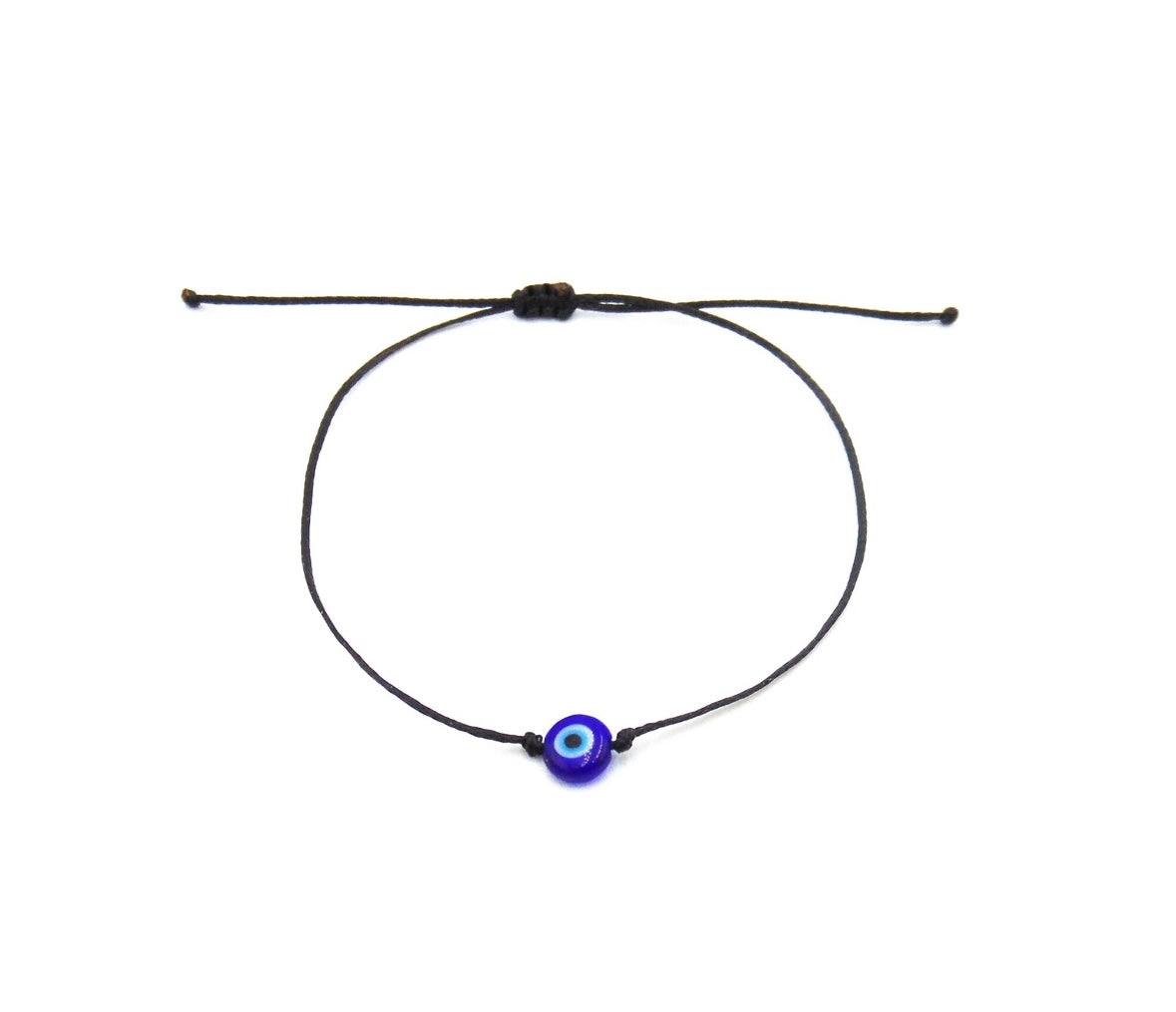 Black String Evil Eye Cord Bracelet Set