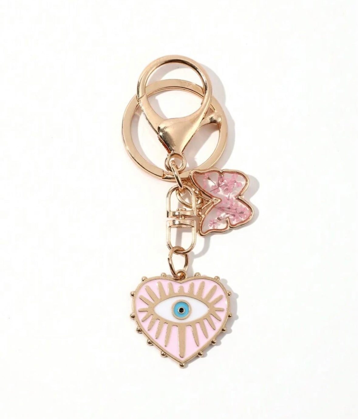 Pink Butterfly Mati Keychain