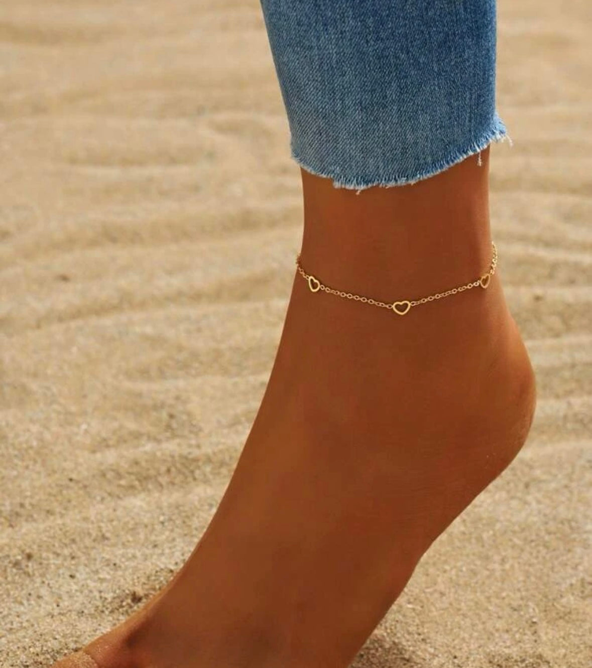 Gold Heart Anklet