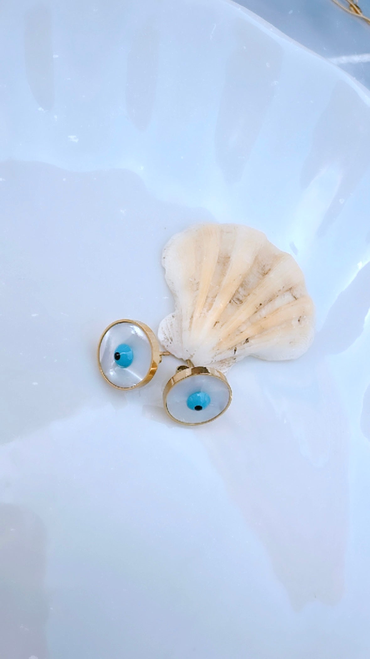 Hermes Mother of Pearl Stud Earrings