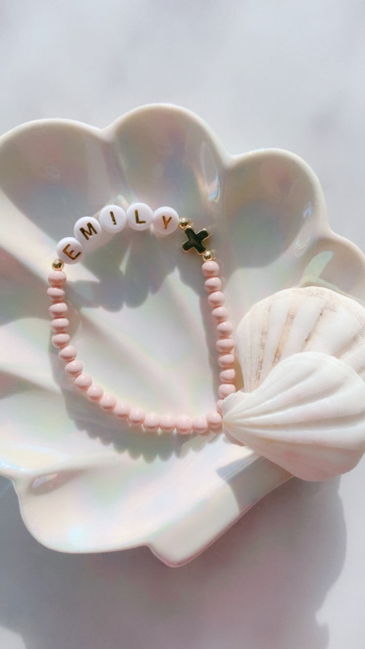 Name Bracelet - Women (4mm Glass Beads)