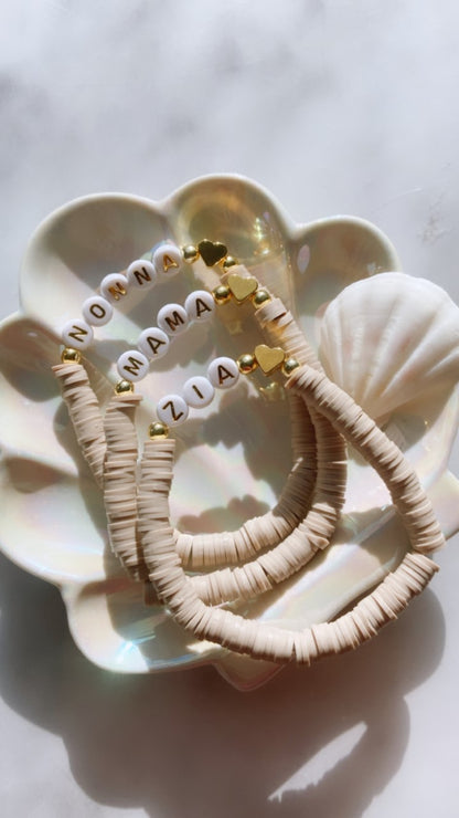 Name Bracelet - Women (Clay Disc Beads)