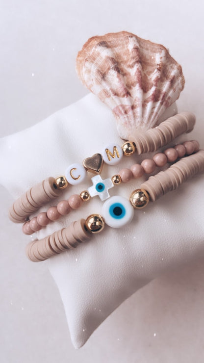 Name Bracelet - Women (Clay Disc Beads)