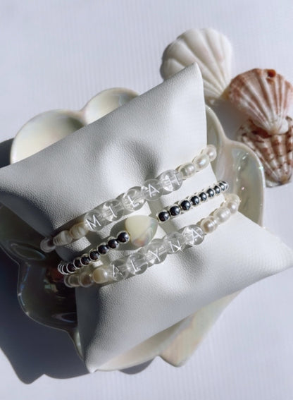 Name Bracelet - Women (Freshwater Pearl Beads)