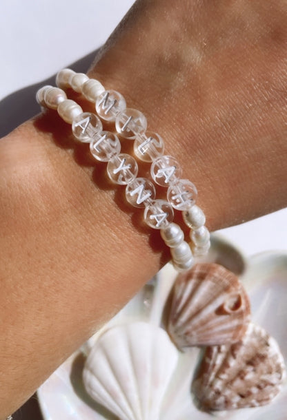 Name Bracelet - Women (Freshwater Pearl Beads)