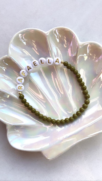 Name Bracelet - Women (4mm Glass Beads)
