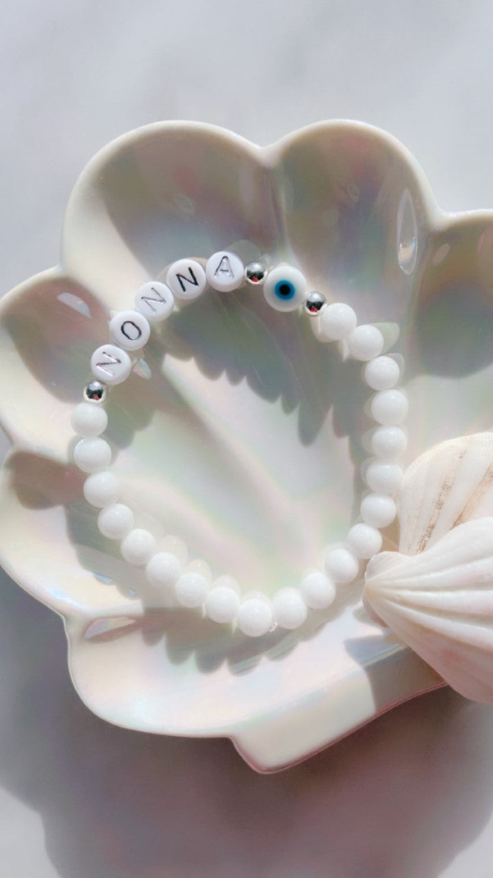 Name Bracelet - Women (6mm Glass Beads)