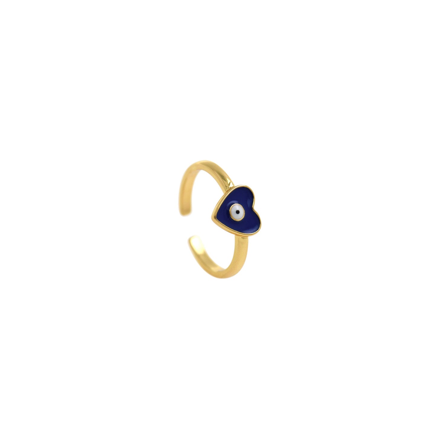 Evil Eye Heart Ring (Blue Heart)