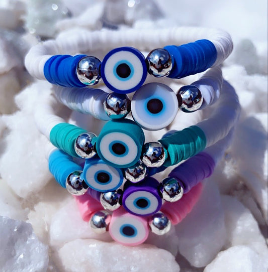 Bracelet disque d'argile Mykonos Pop of Color