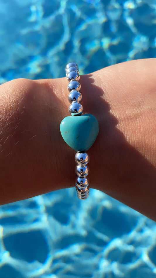 Bracelet Coeur Turquoise